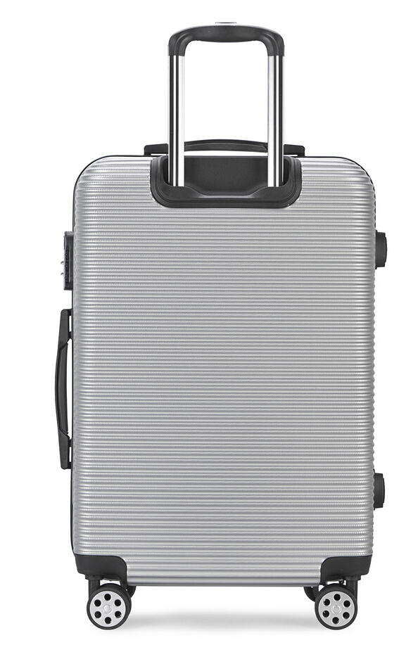Set Valigie Celino ABS Rigido Leggero – 3 Pezzi 20 24 28 – 4 Ruote – Grigio Strisce