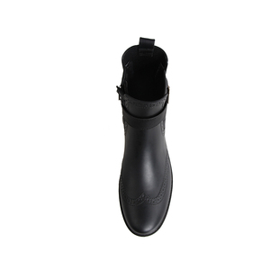 Stivaletti <span class=keywords><strong>con</strong></span> <span class=keywords><strong>Tacco</strong></span> Basso dal Design Unico, <span class=keywords><strong>Stivali</strong></span> <span class=keywords><strong>da</strong></span> <span class=keywords><strong>Pioggia</strong></span> Neri in Gomma per Donne - Product Image 2