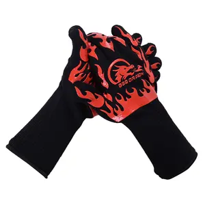 CE Amazon Suppliers Kitchen Oven Extreme Heat Resistant Gloves, Silicone BBQ Gloves