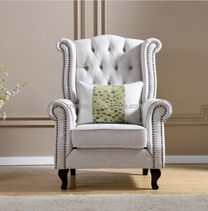 Set Divano Chesterfield con Poltrona Trapuntata, Divano Moderno per Soggiorno con Gambe in Legno e Rivestimento in Tessuto - Product Image 3
