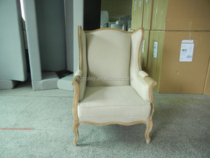 <span class=keywords><strong>Fauteuil</strong></span> en tissu <span class=keywords><strong>avec</strong></span> dossier <span class=keywords><strong>haut</strong></span> de gamme, <span class=keywords><strong>avec</strong></span> <span class=keywords><strong>accoudoir</strong></span>, pour salon français, chaise en bois - Product Image 1