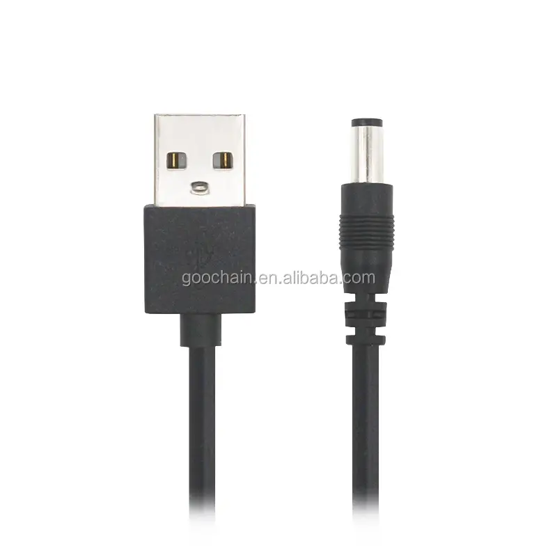 Usb A Type To A Cable 1m 20AWG USB 2.0 A Male To DC 5.5*2.5 Power Cord Cable