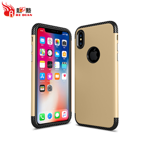 <span class=keywords><strong>A</strong></span> prueba de golpes dos en una caja del teléfono de la fibra del carbón para el iPhone X - Product Image 2