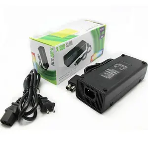 Enchufe negro de EE. UU. UE 135W 12V Cable de alimentación Cargador de carga con cable para Xbox 360 Adaptador de CA delgado de alta calidad