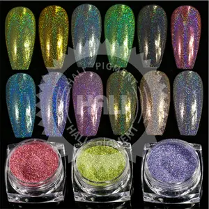 18 Colors Holographic Laser Nail Glitter 1kg 0.2MM Extra-fine Shinning Holo Nail Dust Powder Glitters T6 for Manicure Decor 008"