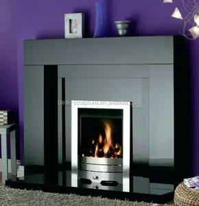 black granite fireplace mantel shelf with contemporary design