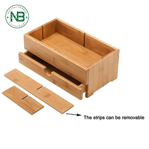 Bamboo Desktop <span class=keywords><strong>Organizer</strong></span> กล่องเก็บเครื่องสำอางมินิโต๊ะแต่งหน้าด้วยลิ้นชัก - Product Image 3