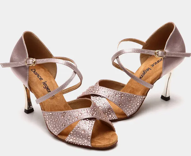 Crystal Latin Dance Shoes Salsa Shoes Open Toe Woman Tango Shoes 1806