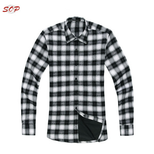 Nice-looking-<span class=keywords><strong>camisa</strong></span> de franela de diseñador, blusa a <span class=keywords><strong>cuadros</strong></span> en blanco y negro - Product Image 1