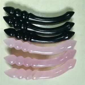 New popular natural gemstone rose quartz crystal penis massager wands