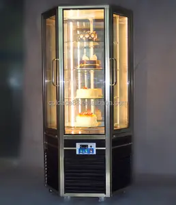 Thẳng đứng lục giác <span class=keywords><strong>rotary</strong></span> glass kệ lạnh bánh trường hợp với giấy chứng nhận CE - Product Image 1