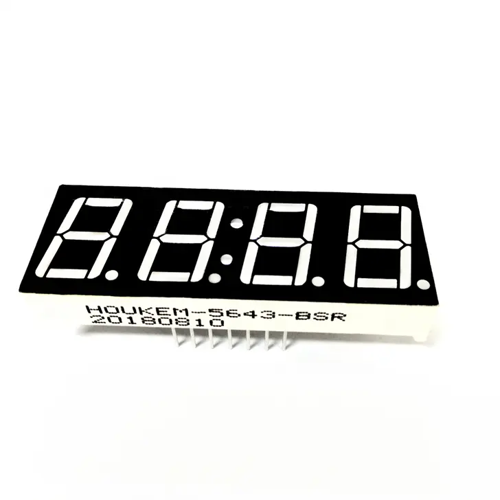 14 pins white 0.56 inch 7 segment clock display 4 digit