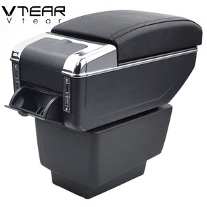 Reposabrazos Vtear para <span class=keywords><strong>Skoda</strong></span> <span class=keywords><strong>Fabia</strong></span> con Carga USB, Caja de Almacenamiento de Doble Capa Elevada, Almacenamiento Central, Accesorios para Automóviles 15-17 - Product Image 4