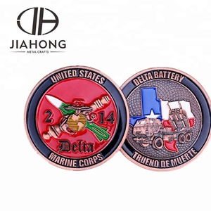 Cobre antiguo ee.uu. marines <span class=keywords><strong>esmalte</strong></span> suave 3D moneda logotipo - Product Image 3