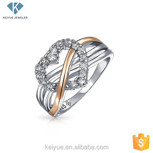 Día de san valentín nuevo diseño señoras grandes del corazón cruz anillo de dedo del contrato - Product Image 1