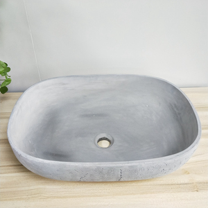 Lavabo de salle de bain en pierre naturelle ronde circulaire écologique