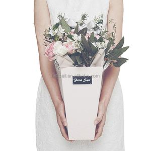 Nouveau sac <span class=keywords><strong>en</strong></span> papier personnalisé, vase à fleurs plat et pliable, emballage de fleurs, boîtes cadeaux, vase à fleurs - Product Image 5