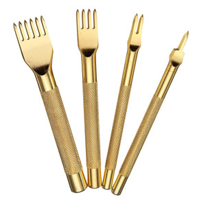 Alat Pemotong Kulit Gigi Asli Lebar 1.5Mm Laras <span class=keywords><strong>3Mm</strong></span>, Peralatan Pelubang Kulit Kerajinan Jahit Renda Pahat Pelubang 1/2/4/6 - Product Image 1