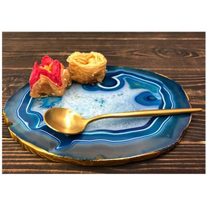 Agate lát với vàng rim nhà máy trực tiếp 20-25cm - Product Image 1