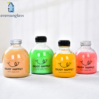 Botella de Vidrio Grueso de 150ml/200ml/350ml/500ml con Tapa de Aluminio para Jugo, Bebidas, Leche y Té, Venta al por Mayor Directo de Fábrica