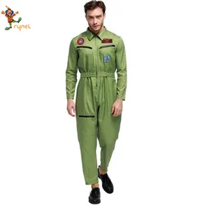 PGMC1892 yüksek kalite Cosplay parti işçi erkek yeşil yetişkin Pilot top Gun tulum kostüm