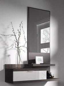 Bedroom Wood Small <strong>Wall</strong> <strong>Mounted</strong> Dressing <strong>Table</strong> With Mirror and Stool - Product Image 4