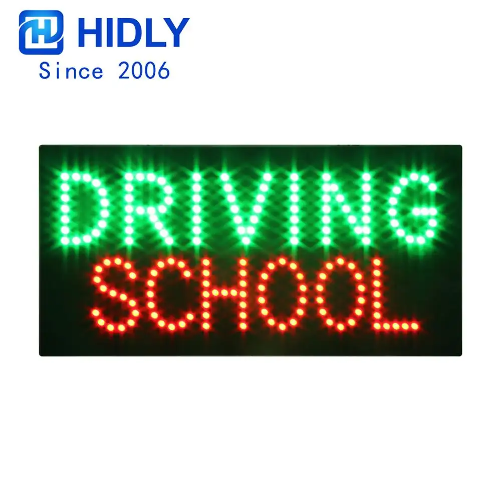 12*24'' Driving School LED Open Sign Super Bright Lighted Display Board with Animation + On/off Switch +Chain, LED Signs Factory