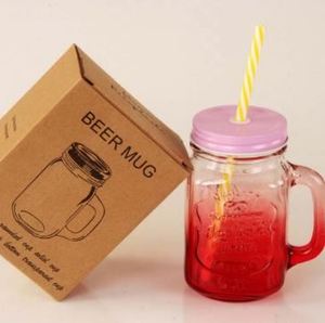 16 Oz Large Bouche Verre Coloré Tasse Mason Pot Tasses Ensemble - Product Image 4