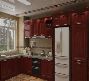 Кухонные шкафы из массива дерева в американском стиле
