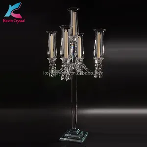 Altas luzes 5 decorações do casamento candelabros de cristal flor com abajur