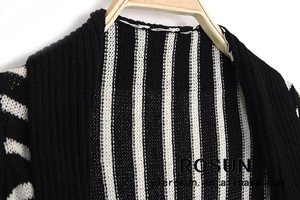 noir et <span class=keywords><strong>blanc</strong></span> motif rayé <span class=keywords><strong>cardigan</strong></span> <span class=keywords><strong>long</strong></span> femme - Product Image 4