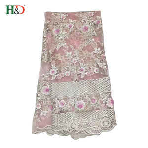 H & D Chine Usine Personnalisée Gros Sec 100% Coton George Matériel <span class=keywords><strong>Suisse</strong></span> Dentelle Tissu Africain - Product Image 5