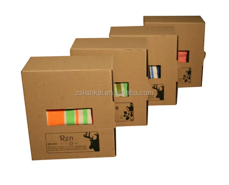 Wholesale box packing Custom cardboard packages for apparel kraft paper socks packaging boxes