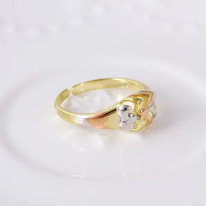 Zheng — bague en or multicolore, anneau ajouré, classique, élégant, vente en gros, bijoux à la mode, 11362