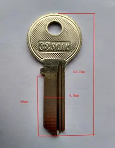 Hot sale low price low MOQ brass material slivery key blank with custom design for lock brand OSCAR XINGFA