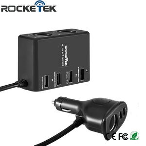 Rocketek 45.5 W 3 12 <span class=keywords><strong>V</strong></span> toma de <span class=keywords><strong>cargador</strong></span> de coche, 6 Tomas de Corriente USB <span class=keywords><strong>Cargador</strong></span> de Coche con 35 "cable - Product Image 1