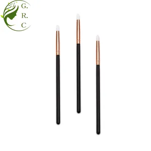 Custom Eco-Friendly Black Wooden Make-up brush Rotating Retractable Concealer Brush Eyelash White Nylon hair Brush tools