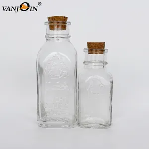 Terlaris 4Oz 8Oz 16Oz Botol Madu Kaca Stoples Madu Persegi dengan Gabus