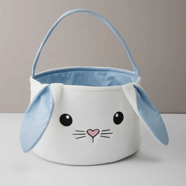 CFP G249 Velvet Materials Bunny face Embroidery Bunny Easter Basket