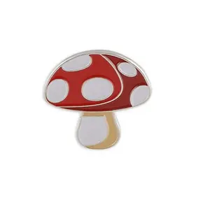 Cheap Custom 1 Inch Mushroom Toadstool Shroom Enamel Lapel Pin