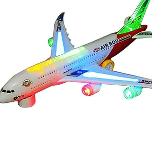 เครื่องบิน Airbus Toy ที่สวยงามน่าสนใจกระพริบและสมจริง Jet เสียงเครื่องยนต์,Bump และ Go Action