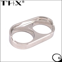 Bague en acier gravée à la mode Design de bague à deux doigts Nouveau design unique 2023 Trend Bague à double doigt en acier inoxydable