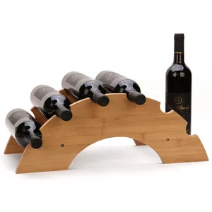 Prateleira de vinho de bambu, prateleira de vinho estilo clássico, porta garrafas de vinho, prateleira simples, suporte para bar celular vinho