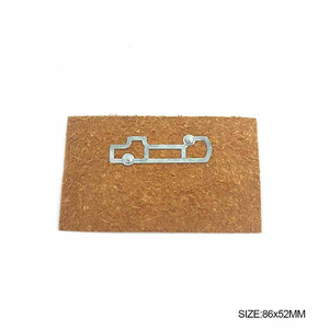 Cá nhân Nâu PU logo thương hiệu da tùy chỉnh nhãn vá thẻ với kim loại cho quần áo - Product Image 3