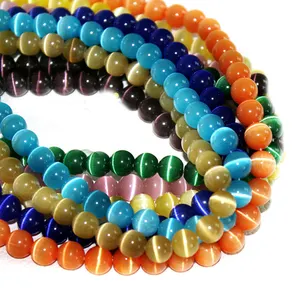 Cores Escolher Olho de Gato Talão 4 13/6/8 MILÍMETROS Cordas Soltas Espaço Beads Opala de Vidro DIY Charme contas para fazer jóias pulseira diy