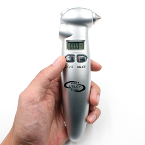 4 1 디지털 자동차 타이어 압력 게이지 손전등 긴급 해머 시트 벨트 커터 타이어 압력 측정기 - Product Image 3