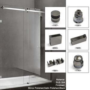 Hot Bán Phòng Tắm SUS 304 Không Khung Cửa Trượt Phần Cứng - Product Image 3