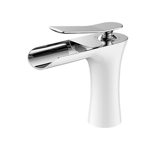 Grifo Mezclador de Lavabo de Cascada de Agua Fría y Caliente con un Solo Mango Cromado para Baño, Marca Kaiping <span class=keywords><strong>Aida</strong></span> - Product Image 4