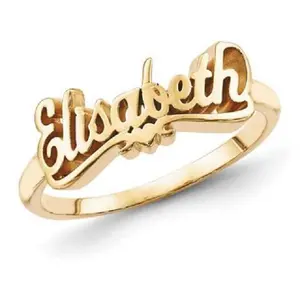 Jewelry Custom Ring 18K Gold-plated Personalized Script Letters Name Ring Inspire Stainless Steel Customized for You Buddhism