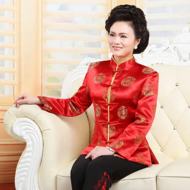 بدلة تان للزوجين, بدلة تان للزوجين لعام 2017 معطف ملابس صيني تقليدي للرجال والنساء ملابس بأكمام طويلة